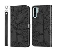 JayModCase Coque pour Huawei P30 Pro, Premium en Cuir PU Multifonction Antichoc Etui à Rabat, Support Fentes Cartes Pochette de Portefeuille Cuir Coque Huawei P30 Pro - Noir