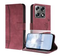 JayModCase Coque pour Motorola Moto X70 Air Pro/Signature 5G avec Protection écran, Étuis Rabat Folio Housse Cuir Portefeuille [Emplacements Cartes] Magnétique Support pour Moto Signature 5G - Rouge