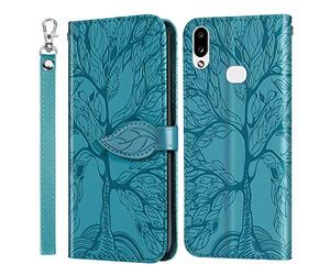 JayModCase Coque pour Samsung Galaxy A10S / M01S, Étui en Cuir PU Antichoc avec Rabat, Support et Fentes pour Cartes, Pochette de Portefeuille Cuir pourSamsung Galaxy A10S / M01S - Bleu Ciel