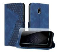 JayModCase Coque pour Samsung Galaxy J330/J3 2017/J3 Pro, Cuir Pochette de Portefeuille avec Film de Protection d'écran [Magnétique] Emplacements Cartes pour Galaxy J3 2017 - Bleu