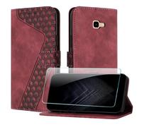 JayModCase Coque pour Samsung Galaxy J4 Plus, Cuir Pochette de Portefeuille avec Film de Protection d'écran [Support] [Magnétique] Emplacements Cartes pour Galaxy J4 Plus - Rouge