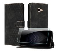 JayModCase Coque pour Samsung Galaxy J4 Plus, Cuir Pochette de Portefeuille avec Film de Protection d'écran [Support] [Magnétique] Emplacements Cartes pour Galaxy J4 Plus - Noir