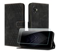 JayModCase Coque pour Samsung Galaxy Xcover 6 Pro, Cuir Pochette de Portefeuille avec Film de Protection d'écran [Magnétique] Emplacements Cartes pour Galaxy Xcover Pro 2 - Noir