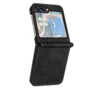 JayModCase Coque pour Samsung Galaxy Z Flip 6 5G, Cuir Pochette de Portefeuille [Support] [Magnétique] Emplacements Cartes pour Samsung Z Flip 6 5G - Noir