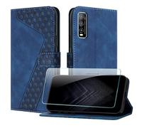 JayModCase Coque pour Vivo Y70S, Cuir Pochette de Portefeuille avec Film de Protection d'écran [Support] [Magnétique] Emplacements Cartes pour Vivo Y70S - Bleu