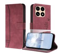 JayModCase Coque pour Xiaomi mi 15T avec Protection écran, Étuis Rabat Folio Housse Cuir Portefeuille [Emplacements Cartes] Magnétique Support pour mi 15T - Rouge