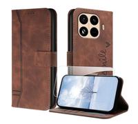 JayModCase Coque pour Xiaomi mi 15T Pro avec Protection écran, Étuis Rabat Folio Housse Cuir Portefeuille [Emplacements Cartes] Magnétique Support pour mi 15T Pro - Brun