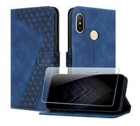 JayModCase Coque pour Xiaomi Redmi Note 6/Redmi Note 6 Pro, Cuir Pochette de Portefeuille avec Film de Protection d'écran [Magnétique] Emplacements Cartes pour Redmi Note 6 Pro - Bleu