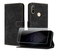 JayModCase Coque pour Xiaomi Redmi Note 6/Redmi Note 6 Pro, Cuir Pochette de Portefeuille avec Film de Protection d'écran [Magnétique] Emplacements Cartes pour Redmi Note 6 Pro - Noir