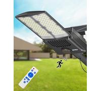 JAYNLT Lampadaire Solaire Extérieur 8000W, 6500K Avec Télécommande, IP67 Étanche Projecteur Avec Détecteur de Mouvement pour Jardin, Cour, Maison, Allée, Chemin, Garage