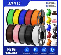 JAYO-10 rouleaux de filament pour impression 3D, 175mm, sans bulles, sans dessin, lisse, plusieurs couleurs en option, 1.1kg/1 rouleau PETG 5BK 5MIX