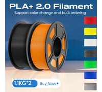 JAYO 2.0 PLA Plus Filament 3D 1.75MM mise à niveau PLA + Filament d'imprimante 3D 2 rouleaux Filament d'impression 3D soigneusement blessé haute ténacité 2SV