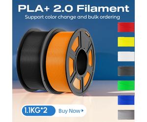 JAYO 2.0 PLA Plus Filament 3D 1.75MM mise à niveau PLA + Filament d'imprimante 3D 2 rouleaux Filament d'impression 3D soigneusement blessé haute ténacité 2SV