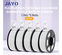 JAYO 5 rouleaux de Filament 3D PLA/PLA META/PETG/soie PLA +/bois/PLA Marblel/APLA 1.75mm1.1KG Filament d'imprimante 3D pour FDM multicolore PLA Mix-1 5Rolls