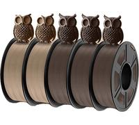 JAYO Filament PLA Bois, 1,75MM de diamètre, 15% de fibres de bois véritables, mélange de bois-3 5rouleaux