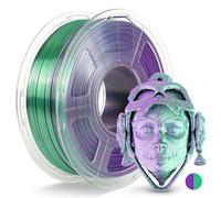 JAYO Filament PLA Silk 1,75 mm Bicolore Soie Vert Violet 1.1KG | Facile à Utiliser, Filament 3D Brillant Bic-Couleurs, Précision +/- 0,02 mm, Compatible avec Imprimantes 3D FDM