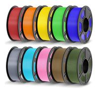 JAYO PETG Filament 1,75mm (Kit Multicolore #A), 11kg (10 * 1,1kg/Bobine), HAUTE RÉSISTANCE/FACILE À IMPRIMER/NON TOXIQUE, Précision Dimensionnelle +/-0,02mm, Filament pour Imprimante 3D