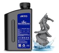 JAYO Résine ABS-Like Lavable à l'Eau, Résine d'Imprimante 3D 405nm UV Standard Résine Photopolymère Rapide pour Imprimante 3D LCD/DLP/SLA, Haute Précision, Non fragile, Faible Odeur, Gris Foncé 1000g