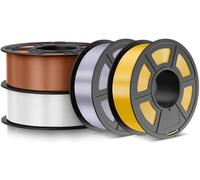 JAYO Silk Filament 1.75mm Bundle 4 Couleurs 4.4KG, Couleurs Soie Éclatantes | Haute Résistance Soie PLA Filament, +/-0.02 mm, Compatible avec la plupart des Imprimantes 3D, Or + Cuivre + Argent + Blanc