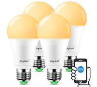 Jayool Ampoule Connectée Alexa,E27 Ampoule LED, Blanc Froid à Blanc Bhaud Réglable, Multicolore,RGB, 1200LM =120W, No Google Home (Lot de 4)