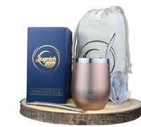 Jayrish calebasse maté, kit maté comprenant 2 Bombillas+ 1 sac, tasse Maté 355ml en acier Inoxydable (304) à double paroi - Accessoires Authentiques Yerba Maté, Boisson Traditionnelle Sud-Américaine