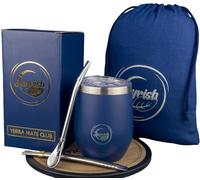 Jayrish Kit Maté - Calebasse, 2 Bombillas, Tasse 355 ml en Acier Inoxydable 304, Brosse, Sac de Transport - Coffret Yerba Maté pour Expérience Sud-Américaine Authentique