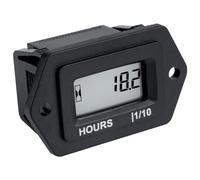 Jayron Digital LCD Hour Meter Voltage AC/DC 5V à 277V,Non Polarisé,Installation Enfichable,Conception étanche pour Compresseur de Voiture ZTR Tondeuse à Gazon Tracteur Générateur Club
