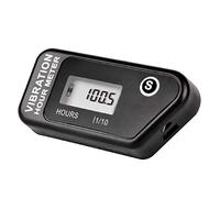 Jayron HM016C-BK-C1-NEW Vibration numérique sans fil Hour Meter étanche pour générateur d'air compresseur d'air hors-bord moto Fraise à souche d'arbre Tondeuse à gazon Noir