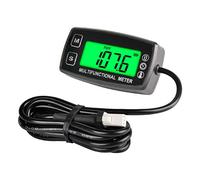 Jayron Rétro-éclairage LCD Tachymètre Huile Moteur eau Thermomètre Jauge Affichage Numérique Batterie Remplaçable pour Moto ATV Bateau Marin Compresseur Nettoyeurs(TS001)