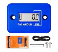 Jayron Tach Compteur Horaire Tachymètre Inductif LCD Numérique Puissant Chronométrage RPM Mesure Conception étanche,pour Motocyclette de Tondeuse à Gazon à Moteur à Essence(2 temps) (bleu)