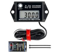 Jayron Tachymètre de Compteur Horaire Numérique,Rappel de Maintenance,Rappel de Régime Maximal,étanche pour Tout Moteur à essence ZTR Tondeuse à Gazon Générateur Hors-bord ATV Moto Tronçonneuse