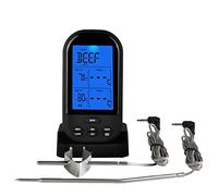 Jayron Thermomètre à Viande Numérique sans fil Minuterie de Cuisine avec Deux Sondes Thermomètre de Cuisson pour Fumoir de Boeuf Gril Barbecue