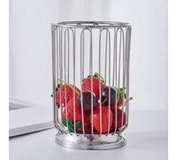 Jayruit Corbeille à fruits, panier à fruits en acier inoxydable, panier à agrumes en maille métallique, panier de rangement pour la maison, décoration circulaire