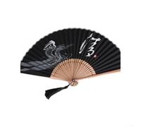 Jayruit Éventail pliable chinois rétro pour zen esthétique, portable, artisanat traditionnel, 22 cm, coton et lin (1)