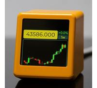 Jayruit Horloge intelligente pour prix boursier et météo, affichage intelligent multifonction pour crypto-monnaie, or, taux de change (jaune)