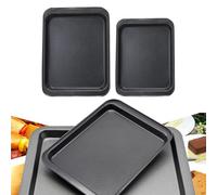 Jayruit Plaque de cuisson rectangulaire en acier inoxydable, antiadhésive, facile à démouler et à nettoyer, répartition uniforme de la chaleur, grande taille : 33 x 23 x 2 cm, petite : 24 x 18 x 2 cm