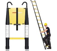Jayseuw 3.8M Alu Echelle télescopique Echelle pliante Echelle double Echelle coulissante Echelle multi-usages Echelle d'appui Echelle en aluminium