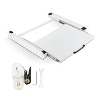 Jayseuw Cadre intermédiaire pour sèche-linge et machine à laver, avec plaque extensible, cadre de connexion universel pour machine à laver et sèche-linge, blanc
