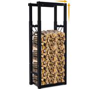 Jayseuw Étagère à bois de cheminée Panier à bois extensible Support de bois de chauffage métal noir L40/53/65cm H100/125/150cm