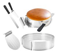 Jayseuw Kit à tarte Pelle à tarte Coupe à tarte Aide à la coupe pour fond de tarte - Anneau à tarte Acier inoxydable 4pcs