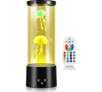 Jayseuw LED Lampe méduse Lampe à lave 12 couleurs 4 modes d'éclairage Soulagement du stress et de l'anxiété Télécommande Lampe décorative à domicile Style sous-marin Océan Lumière de nuit confortable