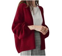Jaysis Cardigan femme chic et elegant hiver casual pull automne 2024 tendance tricot jersey devant ouvert veste chaud À La Mode quotidien pullover tricoté manche longue thermal ideal (Red, One Size)