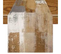 Jayusaror Chemin de Table Brun Terracotta Décoration Rétro de Ferme Centre de Table Moderne Art Peinture Chemin de Table Boho 40 x 240 cm pour la Decoration Printemps d'automne d'hiver Intérieur