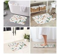 JAYWIS Alpaga Llama - Tapis antidérapant en flanelle imprimé 40 x 60 cm - Paillasson lavable pour cuisine et salle de bain, doux au toucher, protection pratique.