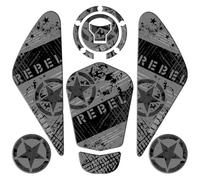 JAYWIS Autocollants Latéraux pour Réservoir De Carburant pour CMX300 CMX500 Reble CM CMX 125 250 300 500 1100 2018-2021 Protection du réservoir(Blanc,X-1)