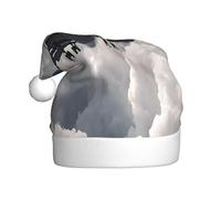 JAYWIS Avion Art - Bonnet de Noël en peluche pour adulte - Style Père Noël - Chaud et doux - Pour les fêtes de Noël.