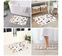 JAYWIS Beagle Dog - Tapis antidérapant en flanelle imprimé chien 40 x 60 cm - Paillasson lavable pour cuisine et salle de bain, toucher doux, protection pratique.