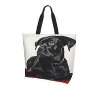 JAYWIS Black Dog Sac à bandoulière spacieux pour femme - Sac fourre-tout léger et imperméable pour le shopping et les trajets quotidiens, compartiment principal spacieux, à transporter comme sac à