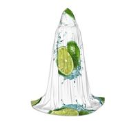 JAYWIS Cape à capuche imprimée citron pour jeunes - Cape imprimée réglable pour adolescents, aventures d'Halloween, fêtes et fêtes - Taille S