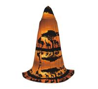 JAYWIS Cape à capuche imprimée girafe d'Afrique Majestic Tree - Cape à capuche imprimée réglable pour adolescents, aventures d'Halloween, fêtes et fêtes - Taille M